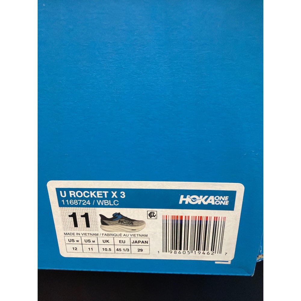 HOKA Rocket X 3 Running Shoes WBLC Size 11 Mens New in Box NWB $250 MSRP - Picture 7 of 7